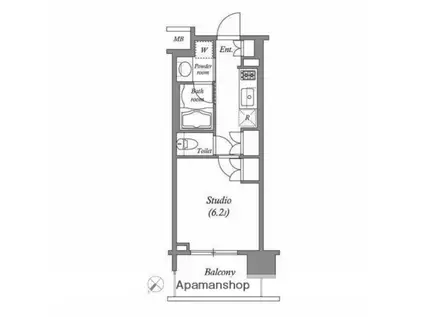 LASANTE 千駄木(1K/3階)の間取り写真