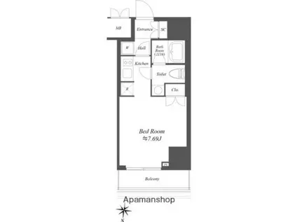 AIFLAT文京本駒込(ワンルーム/9階)の間取り写真