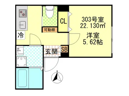 CFジオーレ町屋(1K/3階)の間取り写真