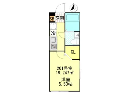 CFジオーレ町屋(1K/2階)の間取り写真