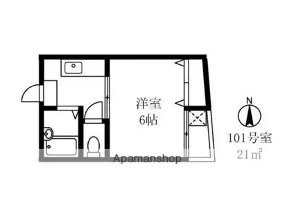 メゾネットヒラヤマ(1K/1階)の間取り写真