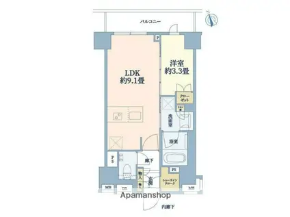 ルジェンテ早稲田(1LDK/5階)の間取り写真