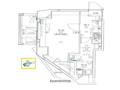 ガリシア王子神谷(1K/2階)の間取り写真