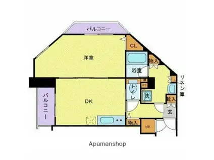フェニックス江戸川橋(1DK/6階)の間取り写真