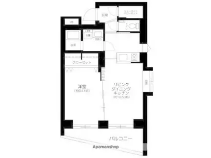 PROSPECT KAGURAZAKA(1LDK/2階)の間取り写真