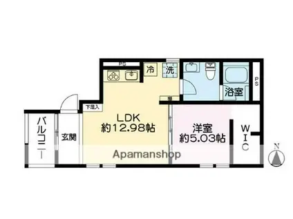 OMOCHIDE AKABANE(1LDK/2階)の間取り写真