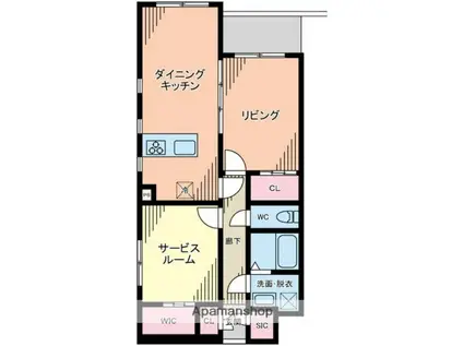 PRIME FOREST UI(2LDK/1階)の間取り写真