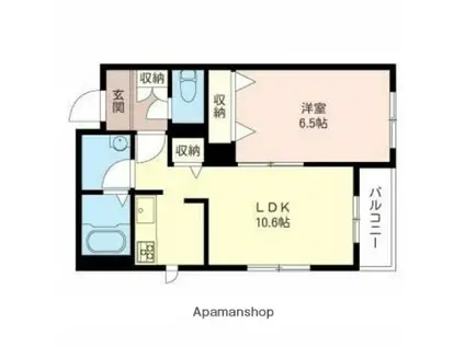 サンメゾン本蓮沼(1LDK/1階)の間取り写真