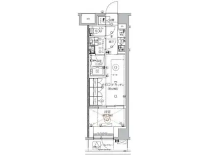 ジェノヴィア北池袋スカイガーデン(1DK/1階)の間取り写真