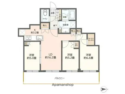 アトラズブランズタワー三河島(3LDK/13階)の間取り写真