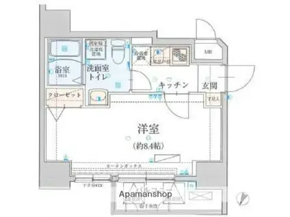 リヴシティ一番町(1K/8階)の間取り写真