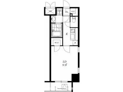 新品きマンション岩本町6(1K/7階)の間取り写真