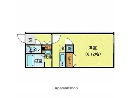 MODULOR白山Ⅱ(ワンルーム/3階)の間取り写真