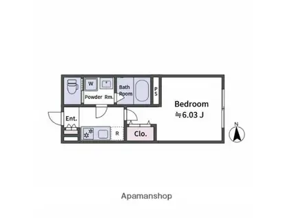 ALATO OYAMAⅡ(1K/1階)の間取り写真