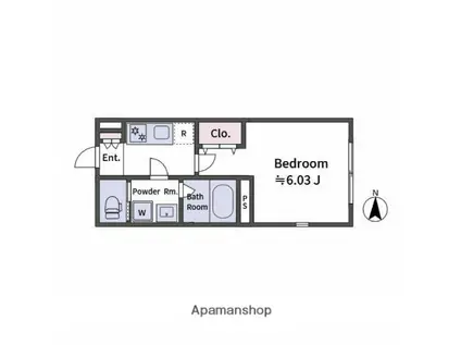 ALATO OYAMAⅡ(1K/4階)の間取り写真