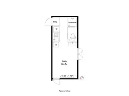 VARYS北千住(ワンルーム/2階)の間取り写真