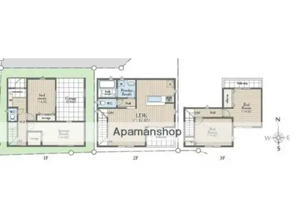 日暮里舎人ライナー 扇大橋駅 徒歩6分 3階建 築1年(3SLDK)の間取り写真