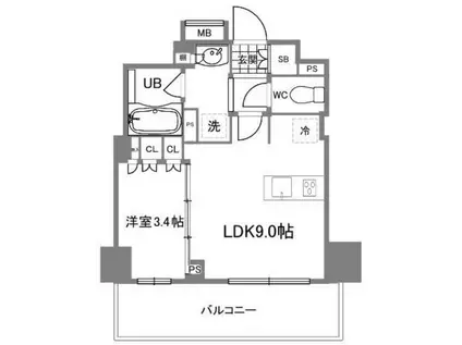 ルジェンテ本郷三丁目(1LDK/7階)の間取り写真
