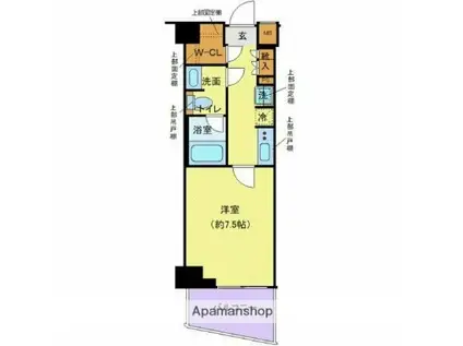 ディアレイシャス落合南長崎(1K/4階)の間取り写真