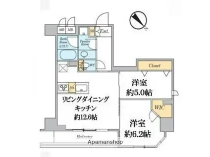 クレストコート志村坂上(2LDK/12階)の間取り写真