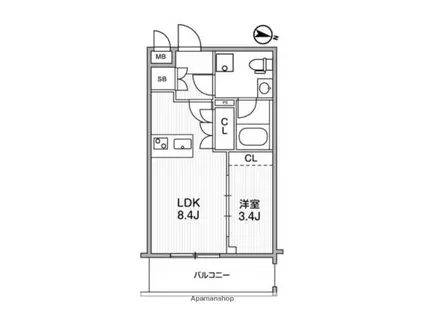 WEAVE BASE OJI KAMIYA(1LDK/3階)の間取り写真