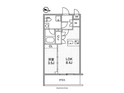 WEAVE BASE OJI KAMIYA(1LDK/2階)の間取り写真