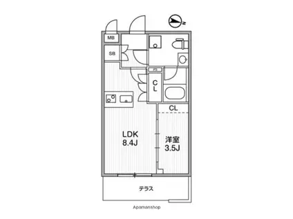WEAVE BASE OJI KAMIYA(1LDK/1階)の間取り写真