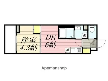 HF西巣鴨レジデンス(1DK/4階)の間取り写真