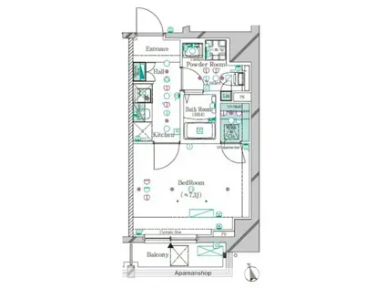 ガリシア大塚駅前(1K/2階)の間取り写真