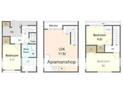 MIJ 西新井大師(3LDK/3階)の間取り写真