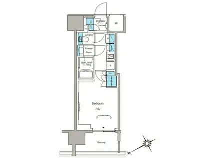 ルフォンプログレ蔵前プレミア(1K/8階)の間取り写真