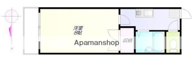 第2天貝コーポ(1K/1階)の間取り写真