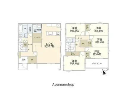 京浜東北・根岸線 王子駅 徒歩11分 2階建 築1年(5LDK)の間取り写真