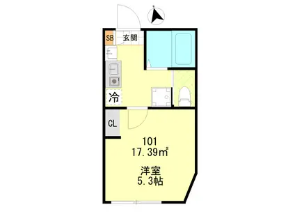 パティシオン中板橋(1K/1階)の間取り写真