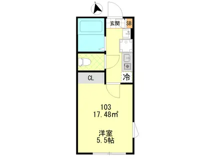 パティシオン中板橋(1K/1階)の間取り写真