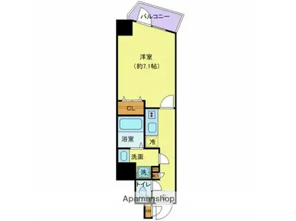 プレール・ドゥーク西新井Ⅱ(1K/2階)の間取り写真