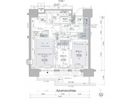 クレヴィア新御徒町(2LDK/8階)の間取り写真