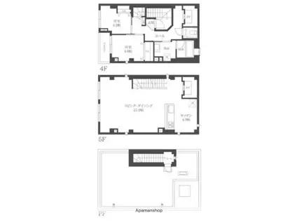 リュクサンブール道灌山(2LDK/5階)の間取り写真