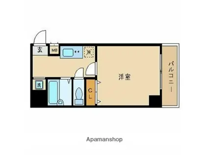 スカイコートヌーベル池袋(1K/11階)の間取り写真