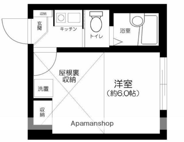 リッシェル北千住(1K/3階)の間取り写真