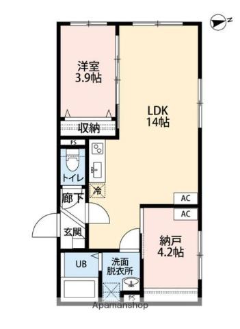 グランヴィクトワール大山(2LDK/2階)の間取り写真