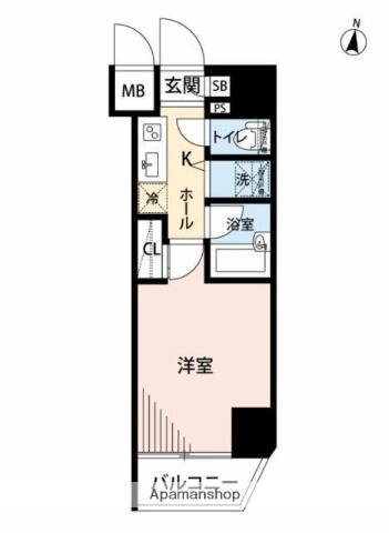 マイナビSTAYミライエ王子(1K/5階)の間取り写真