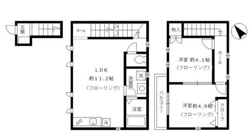フレア駒込(2LDK)の間取り写真