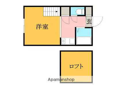 ドエルアップル(ワンルーム/1階)の間取り写真