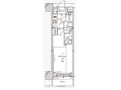 ラフィスタ三ノ輪(1K/2階)の間取り写真