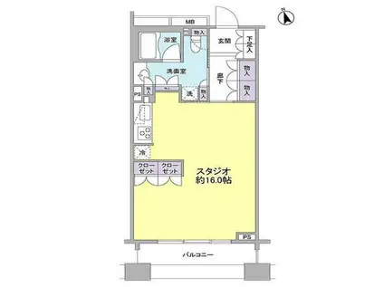 パークフラッツ銀座イースト(ワンルーム/11階)の間取り写真