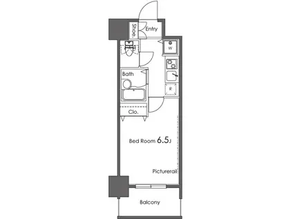 カスタリア東日本橋Ⅲ(1K/2階)の間取り写真