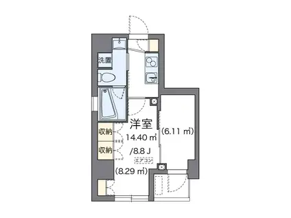 LOVIE銀座東(1K/3階)の間取り写真