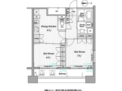 レジディア錦糸町Ⅱ(2DK/11階)の間取り写真