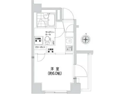 VERONA錦糸町(1K/2階)の間取り写真